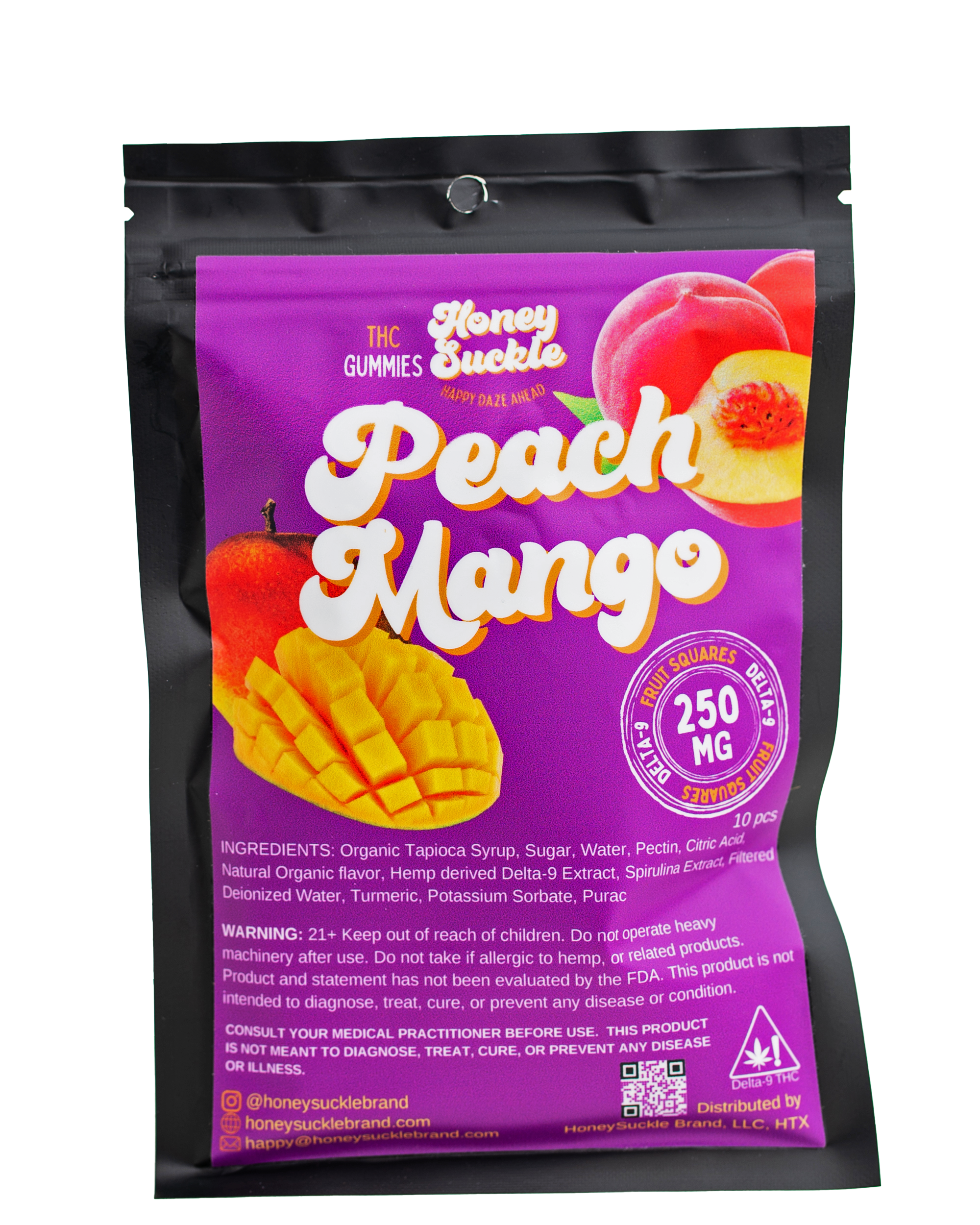 Peach Mango Fruit Squares - 250mg – HoneySuckle Brand